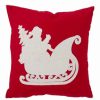 Decorative & Throw Pillows * | Saro Lifestyle Ntas Sleigh Christmas Decorative Pillow, 18 X 18 Red