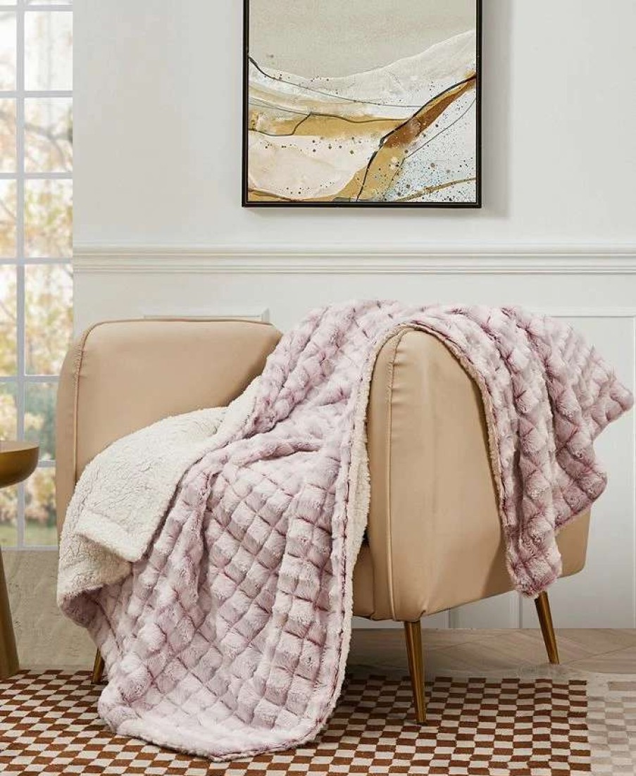 Blankets & Throws * | Royal Luxe Versible Micromink To Faux-Sherpa Tie-Dye Throw, 50 X 60