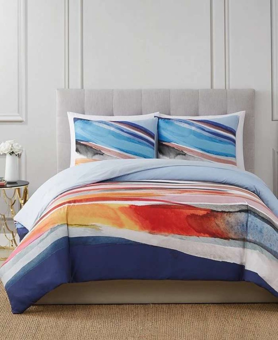 Comforter Sets * | Vince Camuto Home Allaire 3 Piece Comforter Set, King Blue