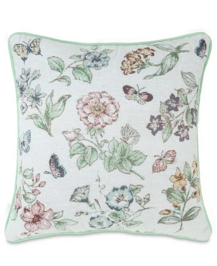 Sheets & Pillowcases * | Lenox Butterfly Meadow Toss Pillow, 18 X 18 White Multi