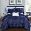 Duvet Covers & Sets * | Chic Home Amilton 4 Pc Queen Duvet Cover Set Navy