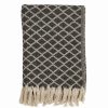 Blankets & Throws * | Saro Lifestyle Diamond Tassel Throw Black