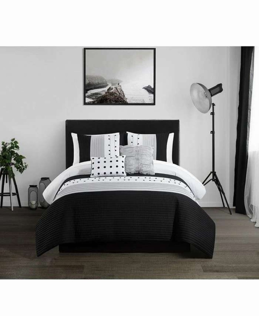 Comforter Sets * | Chic Home Lainy 5 Piece King Comforter Set Black