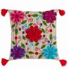 Decorative & Throw Pillows * | Saro Lifestyle Ge Petal Embroidered Decorative Pillow, 18 X 18 Multi