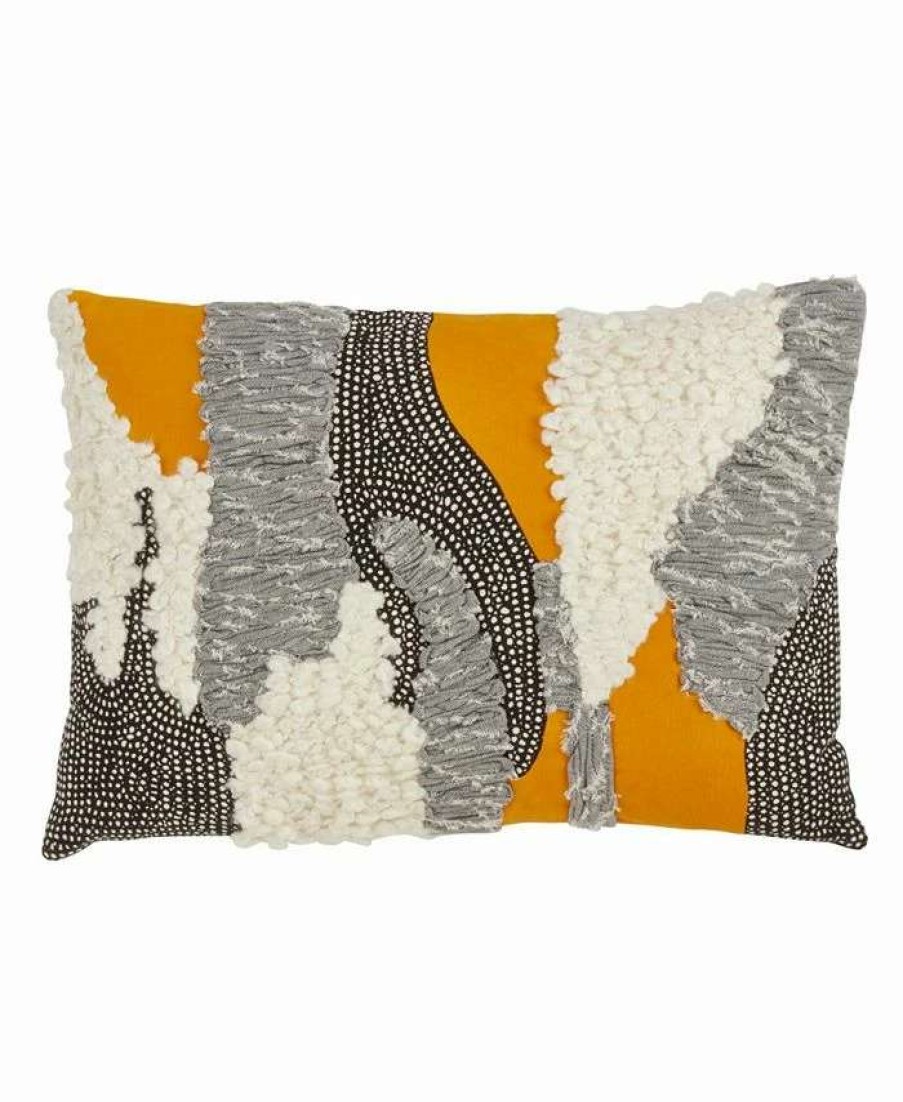 Decorative & Throw Pillows * | Saro Lifestyle Boucle Yarn Applique Decorative Pillow, 12 X 18 Multi