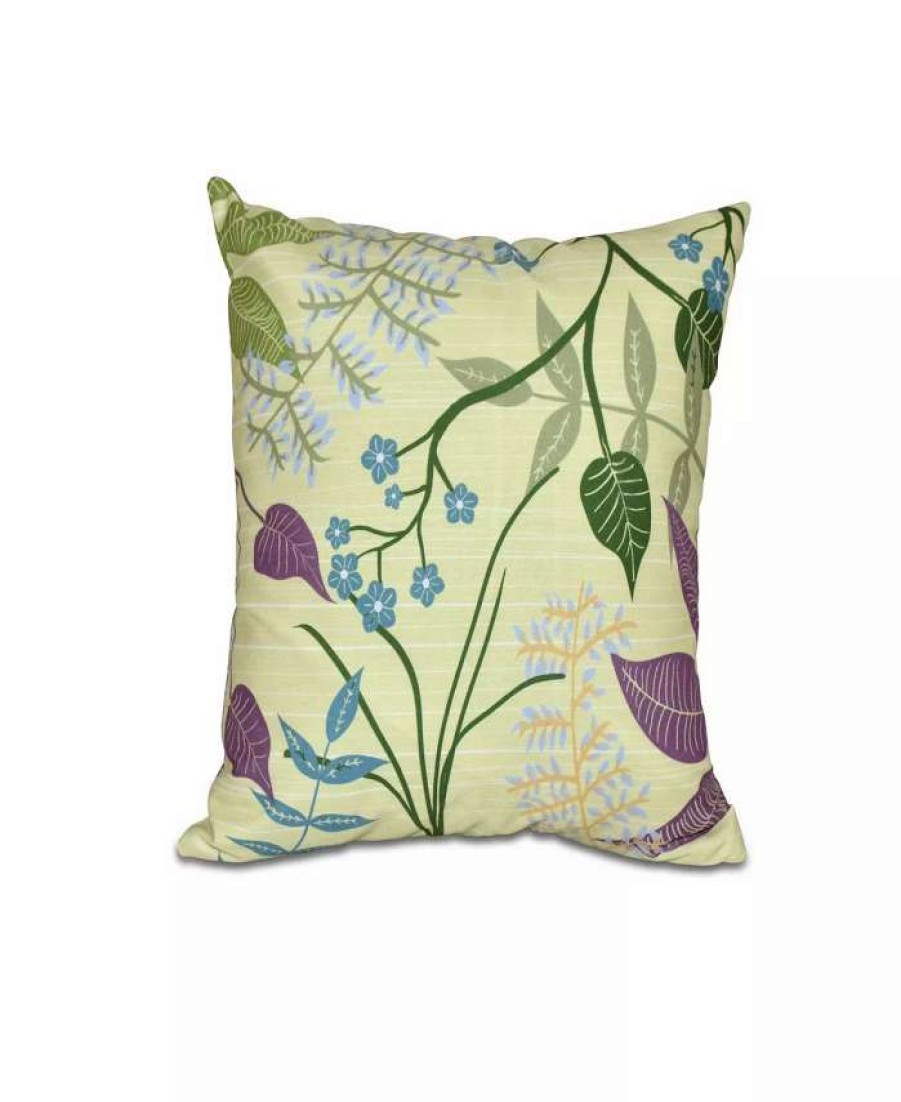 Decorative & Throw Pillows * | E By Design Botanical 16 Inch Bright Decorative Floral Throw Pillow Green