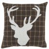 Decorative & Throw Pillows * | Saro Lifestyle Reindeer Plaid Decorative Pillow, 18 X 18 Brown