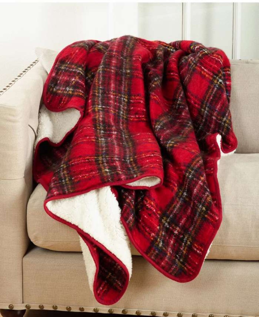 Blankets & Throws * | Saro Lifestyle Herpa Throw Red