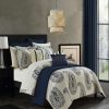 Comforter Sets * | Chic Home Maison 9 Piece Comforter Set, Twin Navy