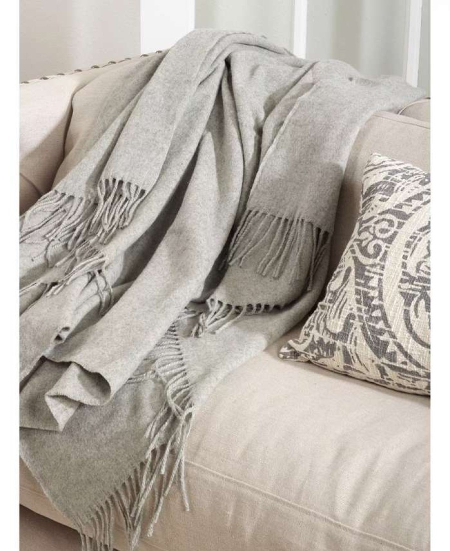 Blankets & Throws * | Saro Lifestyle Van Collection Classic Design Throw Heather Gray