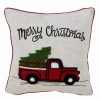 Decorative & Throw Pillows * | Saro Lifestyle Retro Christmas Red Truck Decorative Pillow, 16 X 16 Multi