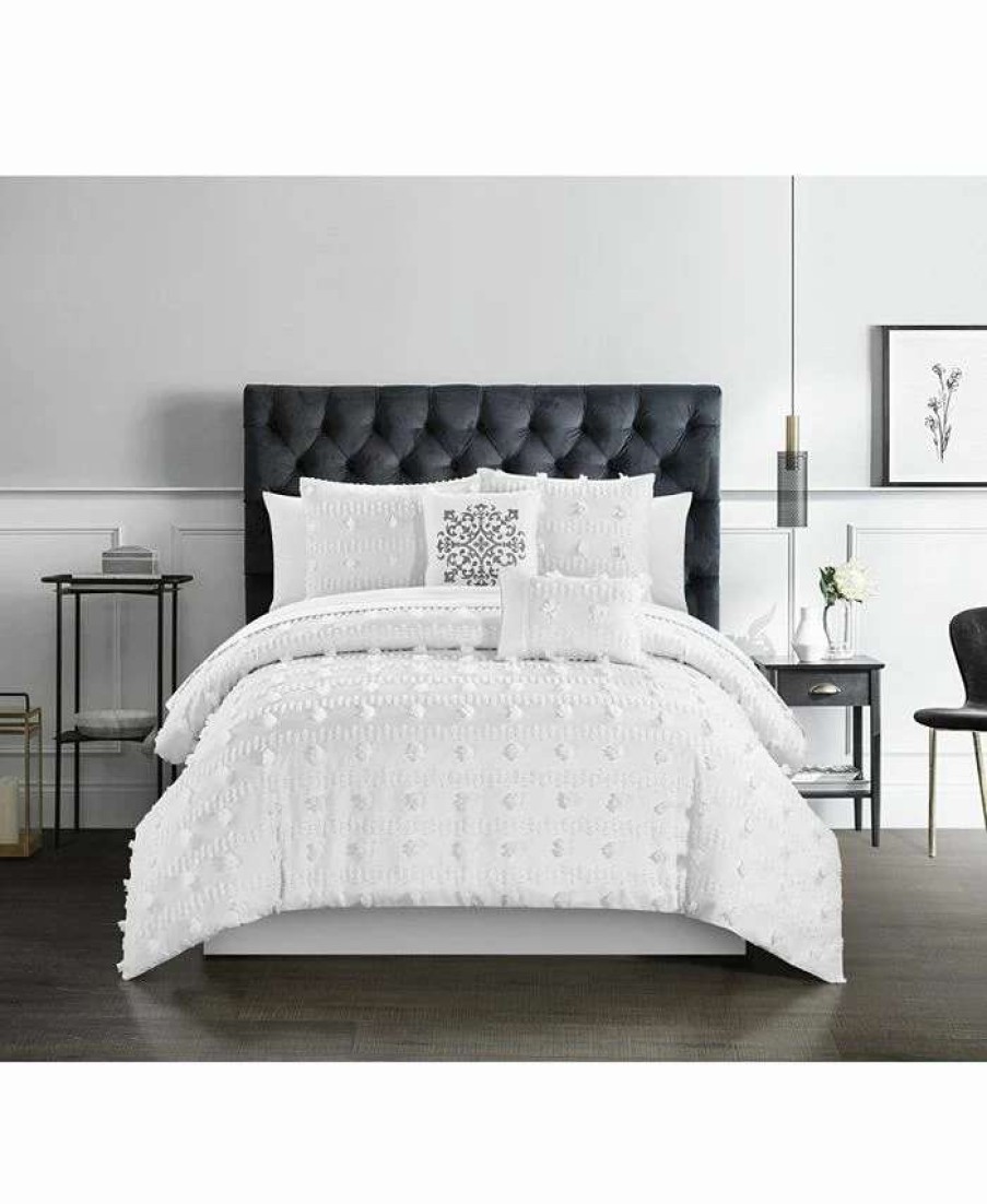 Comforter Sets * | Chic Home Ahtisa 9 Piece Queen Comforter Set White