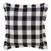 Decorative & Throw Pillows * | Saro Lifestyle Buffalo Plaid Fringed Decorative Pillow, 20 X 20 Black