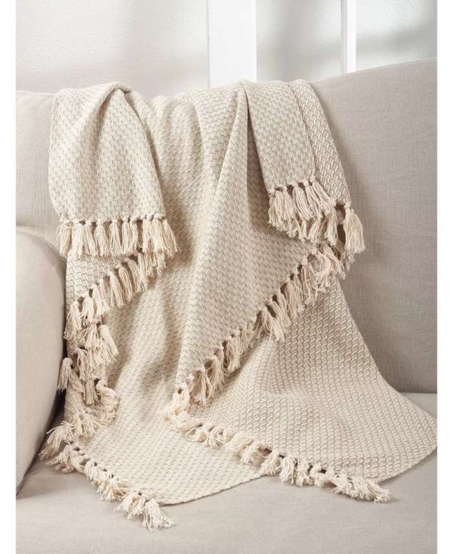 Blankets & Throws * | Saro Lifestyle Classic Throw Beige