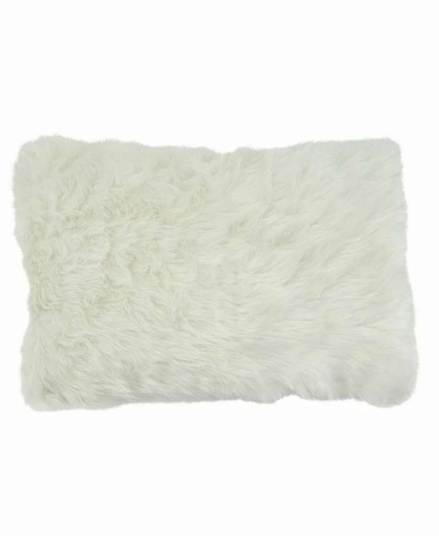 Decorative & Throw Pillows * | Saro Lifestyle Faux Fur Decorative Pillow, 12 X 20 White