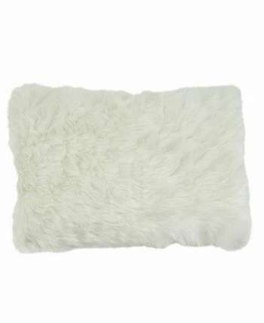 Decorative & Throw Pillows * | Saro Lifestyle Faux Fur Decorative Pillow, 12 X 20 White