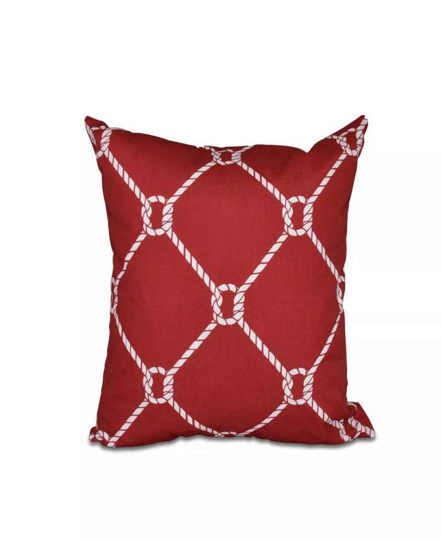 Decorative & Throw Pillows * | E By Design Ahoy! 16 Inch Decorative Nautical Throw Pillow Red