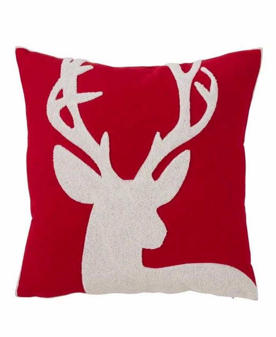 Decorative & Throw Pillows * | Saro Lifestyle Reindeer 18 X 18 Red