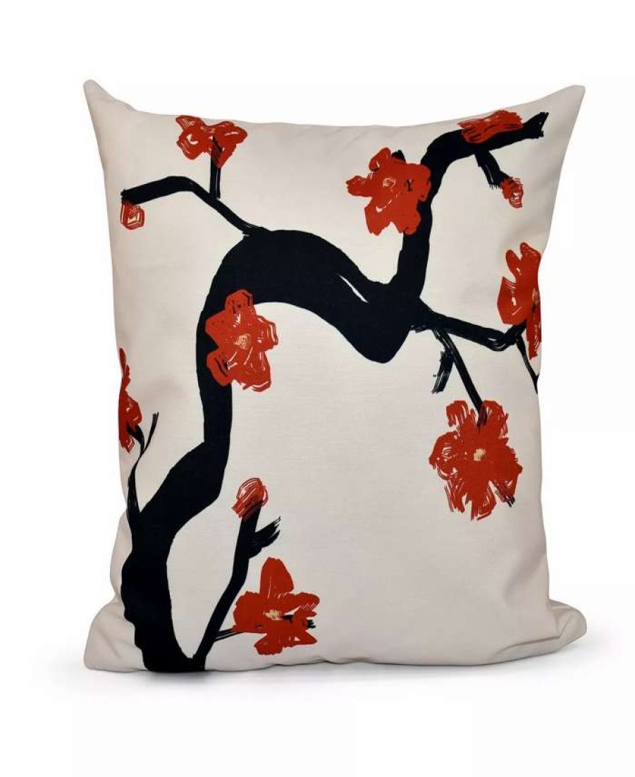 Decorative & Throw Pillows * | E By Design 16 Inch Decorative Floral Throw Pillow Red