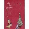 Blankets & Throws * | Disney Winnie The Pooh My First Christmas Photo Op Baby Blanket Red