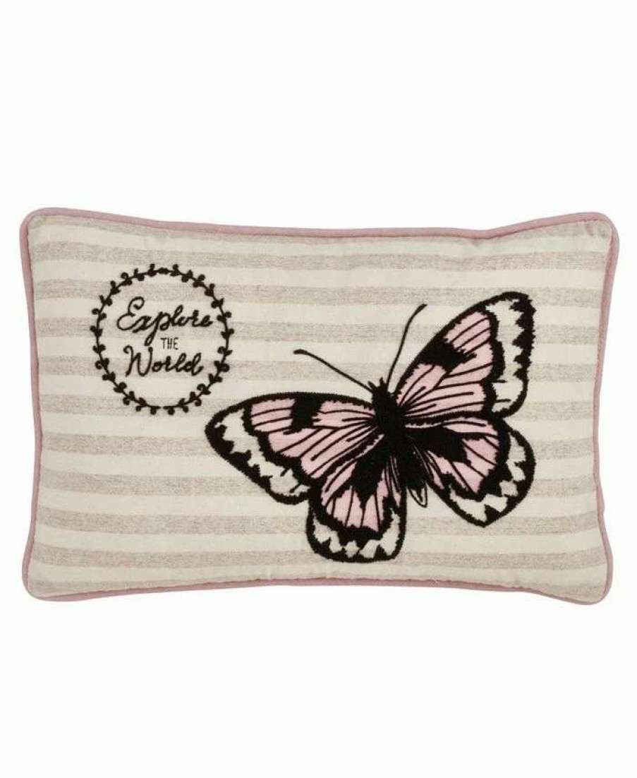 Decorative & Throw Pillows * | Saro Lifestyle Explore The World Butterfly Decorative Pillow, 13 X 20 Blush