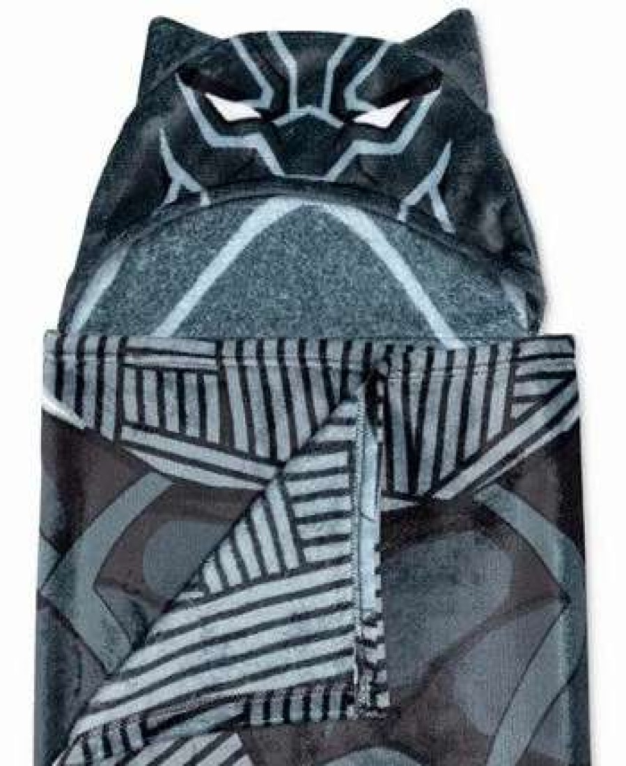 Blankets & Throws * | Disney Black Panther Hooded Throw Multi