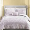 Comforter Sets * | Jessica Simpson 4 Piece Ruched Stripe Full/Queen Comforter Set Purple