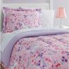 Comforter Sets * | Design Studio Unicorn Floral 8-Piece Twin Comforter Set Pink