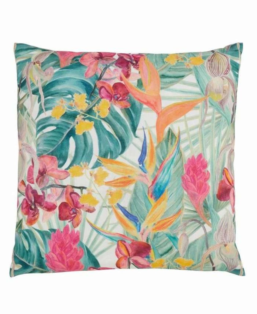 Decorative & Throw Pillows * | Saro Lifestyle Tropical Floral Printed Decorative Pillow, 18 X 18 Multi