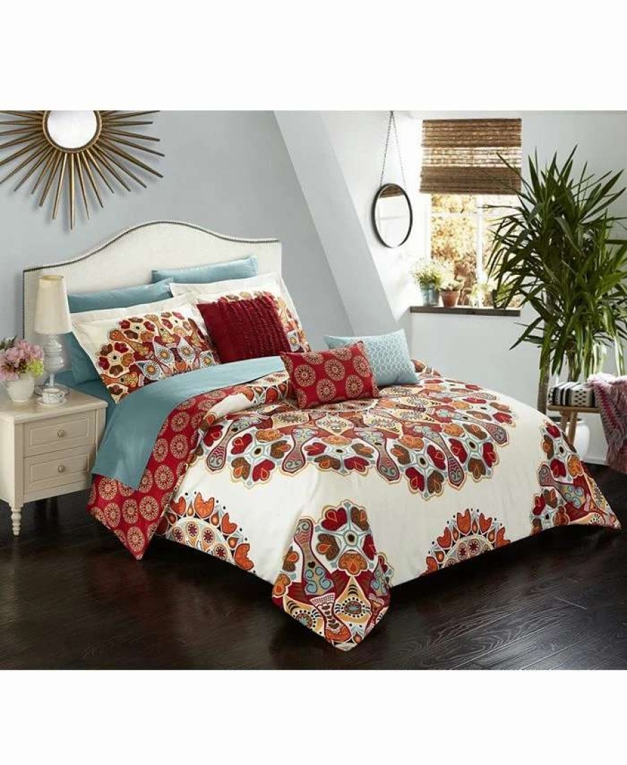 Comforter Sets * | Chic Home Aberdeen 10-Pc King Comforter Set Red