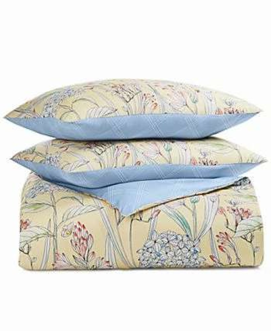 Comforter Sets * | Charter Club 300-Thread Count Hydrangea 4-Pc. Full/Queen Comforter Set, Created For Macy'S Yellow Hydrangea