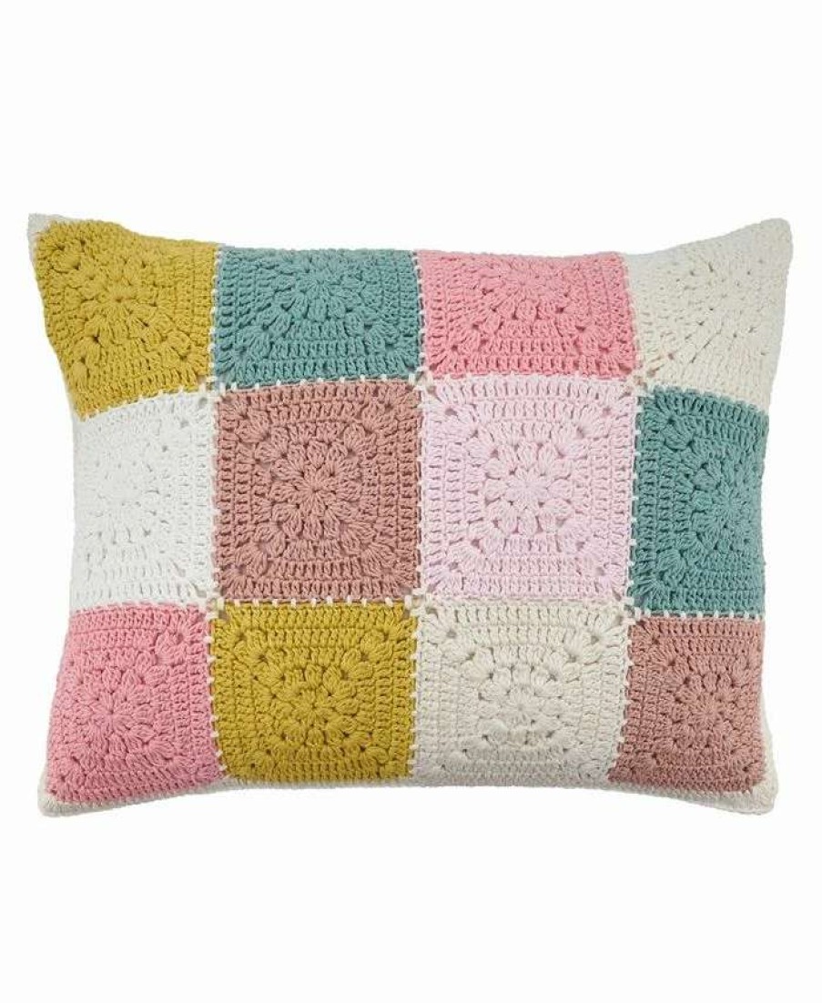 Decorative & Throw Pillows * | Saro Lifestyle Crochet Decorative Pillow, 12 X 16 Multi