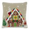 Decorative & Throw Pillows * | Saro Lifestyle Gingerbread House Decorative Pillow, 18 X 18 Natural