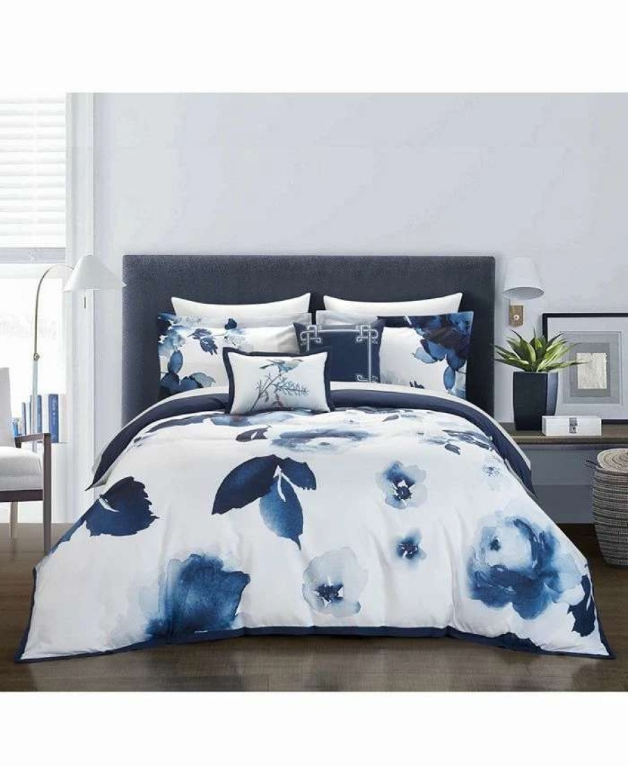 Comforter Sets * | Chic Home Brookfield Garden 5 Piece Queen Comforter Set Blue