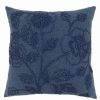 Decorative & Throw Pillows * | Saro Lifestyle Washed Floral Decorative Pillow, 20 X 20 Denim