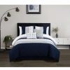 Comforter Sets * | Chic Home Lainy 5 Piece Queen Comforter Set Navy