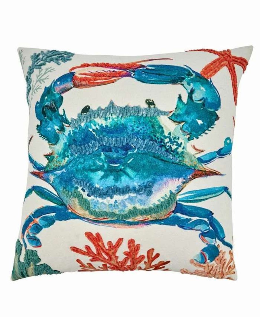 Decorative & Throw Pillows * | Saro Lifestyle Crab Decorative Pillow, 20 X 20 Multi