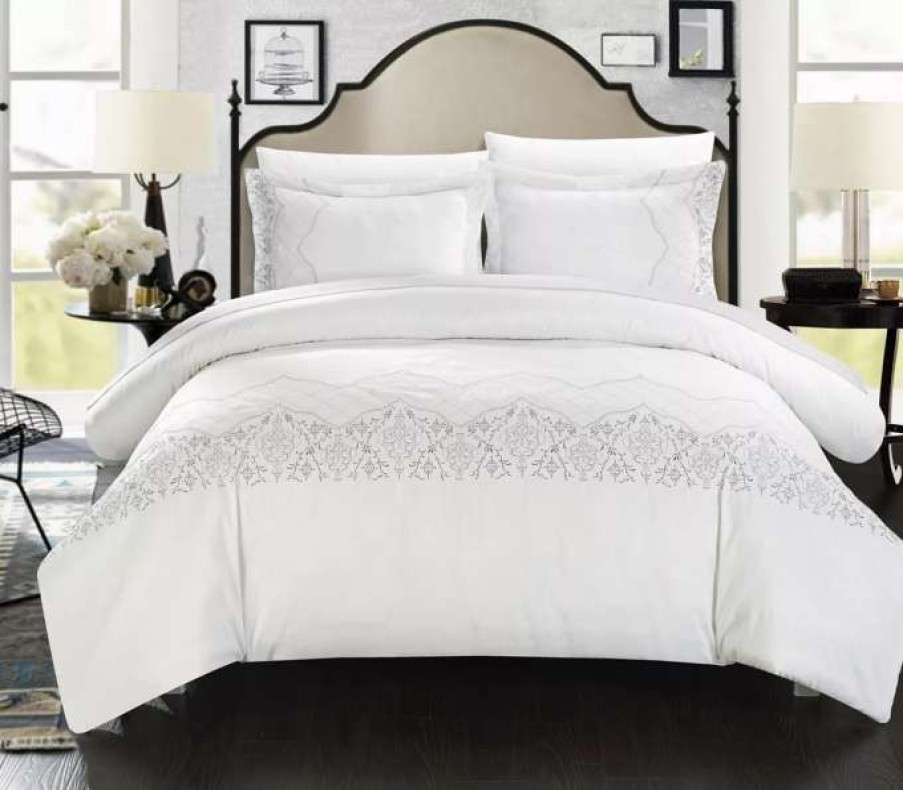 Duvet Covers & Sets * | Chic Home Sophia 7 Pc King Duvet Set White