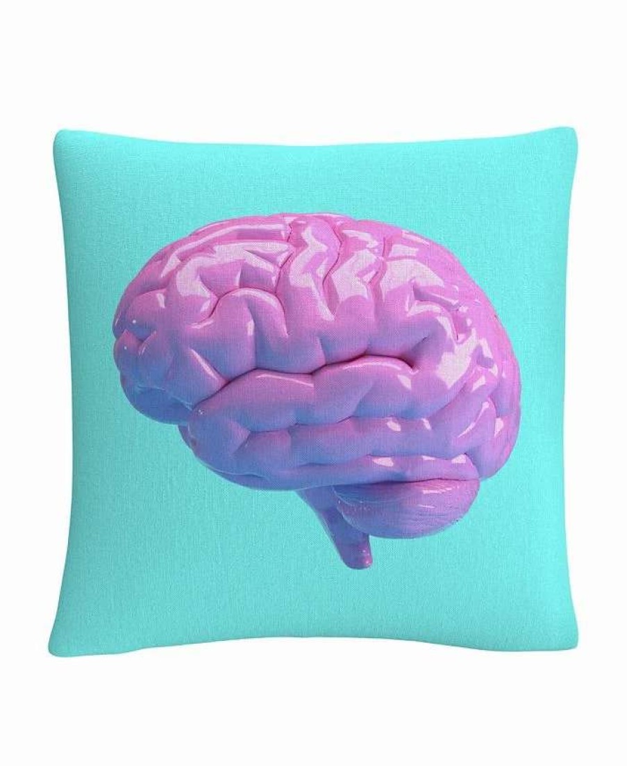 Decorative & Throw Pillows * | Baldwin Abc Modern 3D Pink Brain Decorative Pillow, 16 X 16 Multi