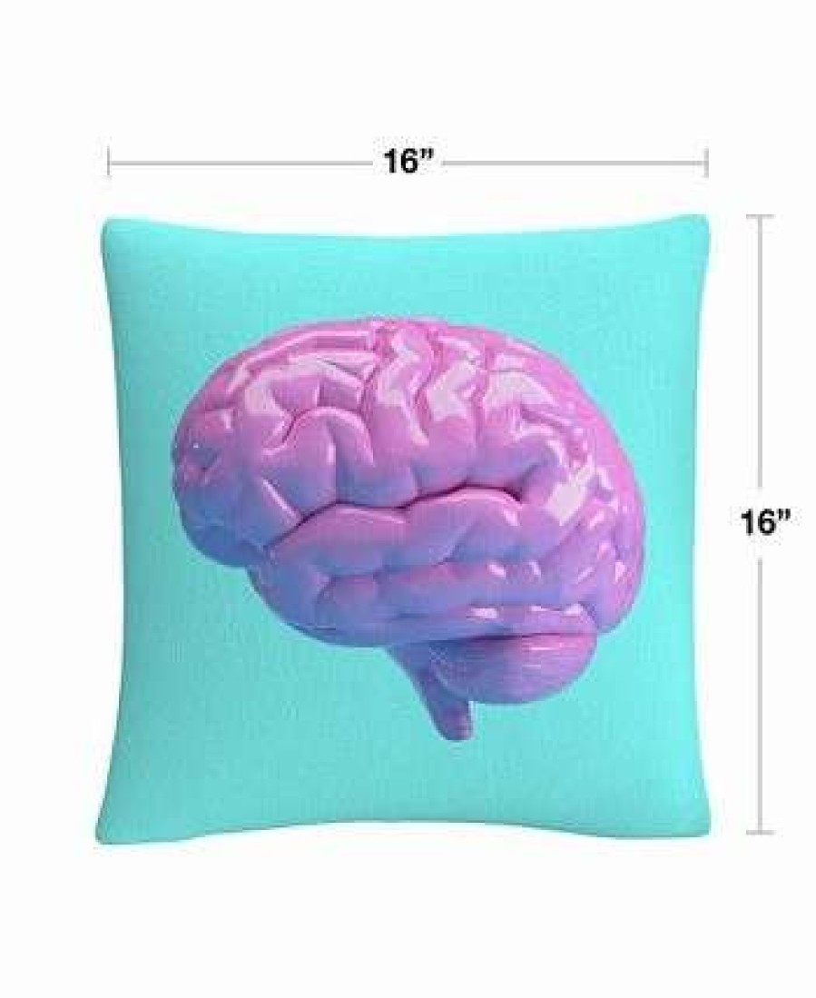 Decorative & Throw Pillows * | Baldwin Abc Modern 3D Pink Brain Decorative Pillow, 16 X 16 Multi