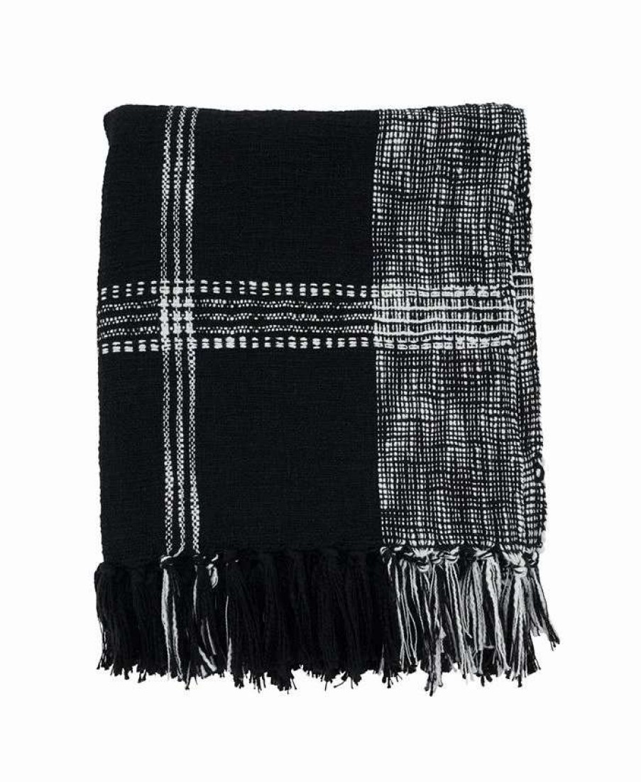 Blankets & Throws * | Saro Lifestyle Cotton Plaid Throw Blanket