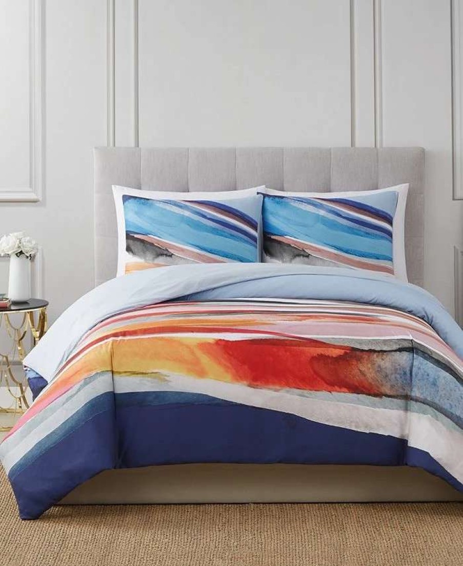 Duvet Covers & Sets * | Vince Camuto Home Allaire 3 Piece Duvet Set, Full/Queen Blue