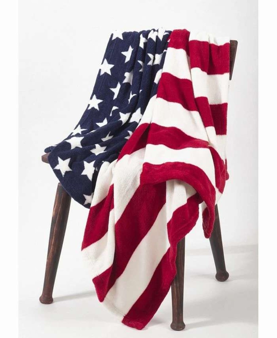 Blankets & Throws * | Saro Lifestyle American Flag Throw, 50 X 60 Multi