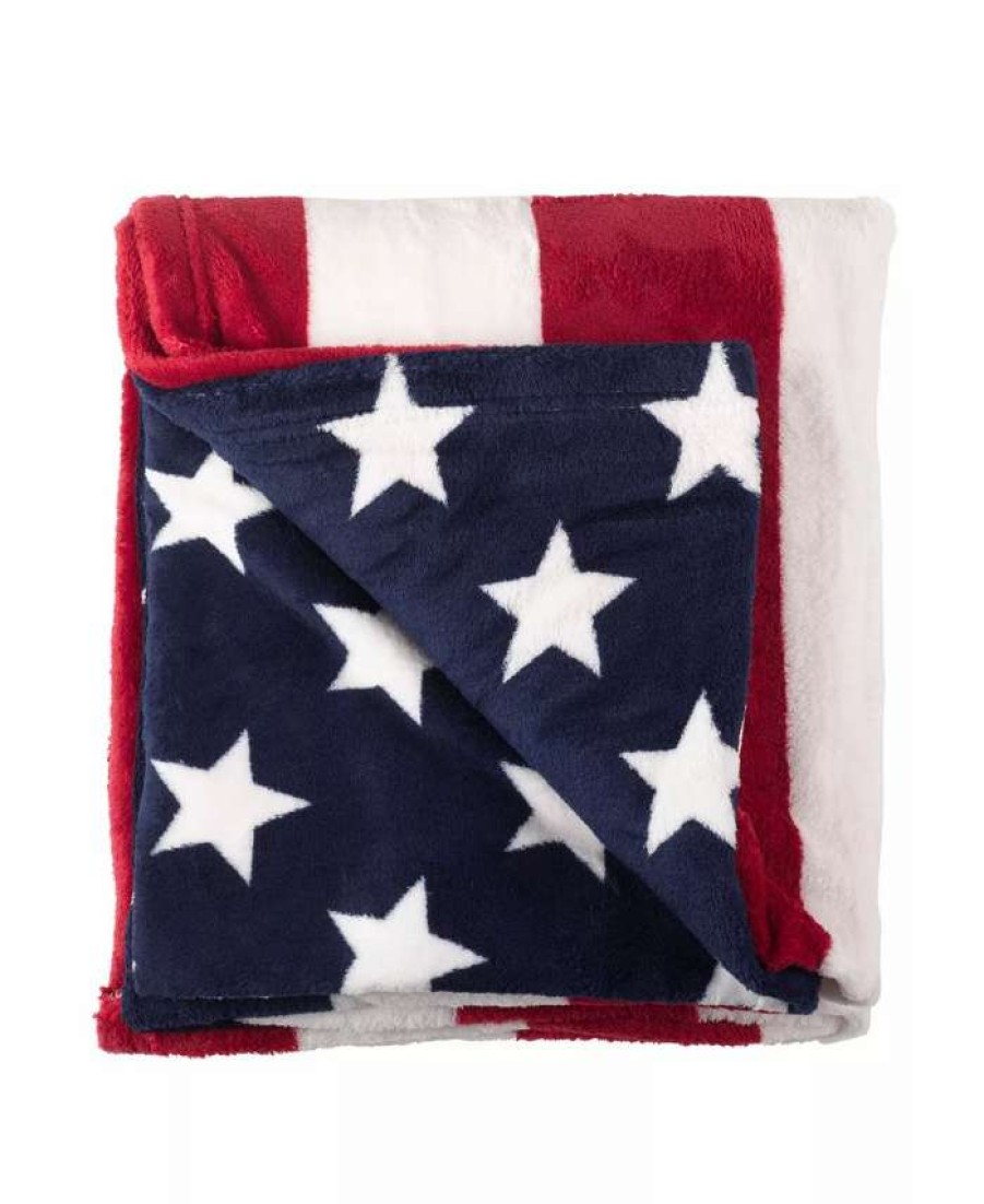 Blankets & Throws * | Saro Lifestyle American Flag Throw, 50 X 60 Multi