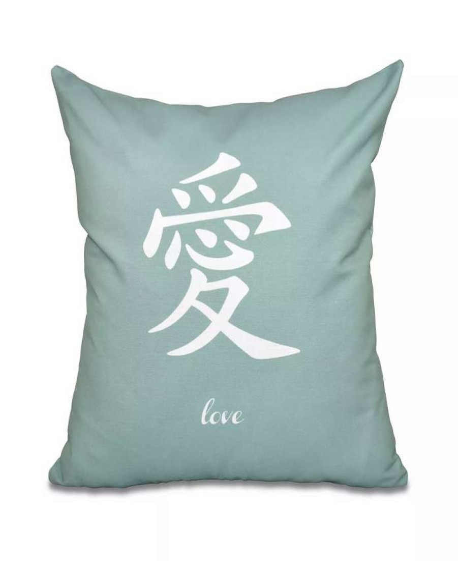 Decorative & Throw Pillows * | E By Design Love 16 Inch Light Decorative Word Print Throw Pillow Green