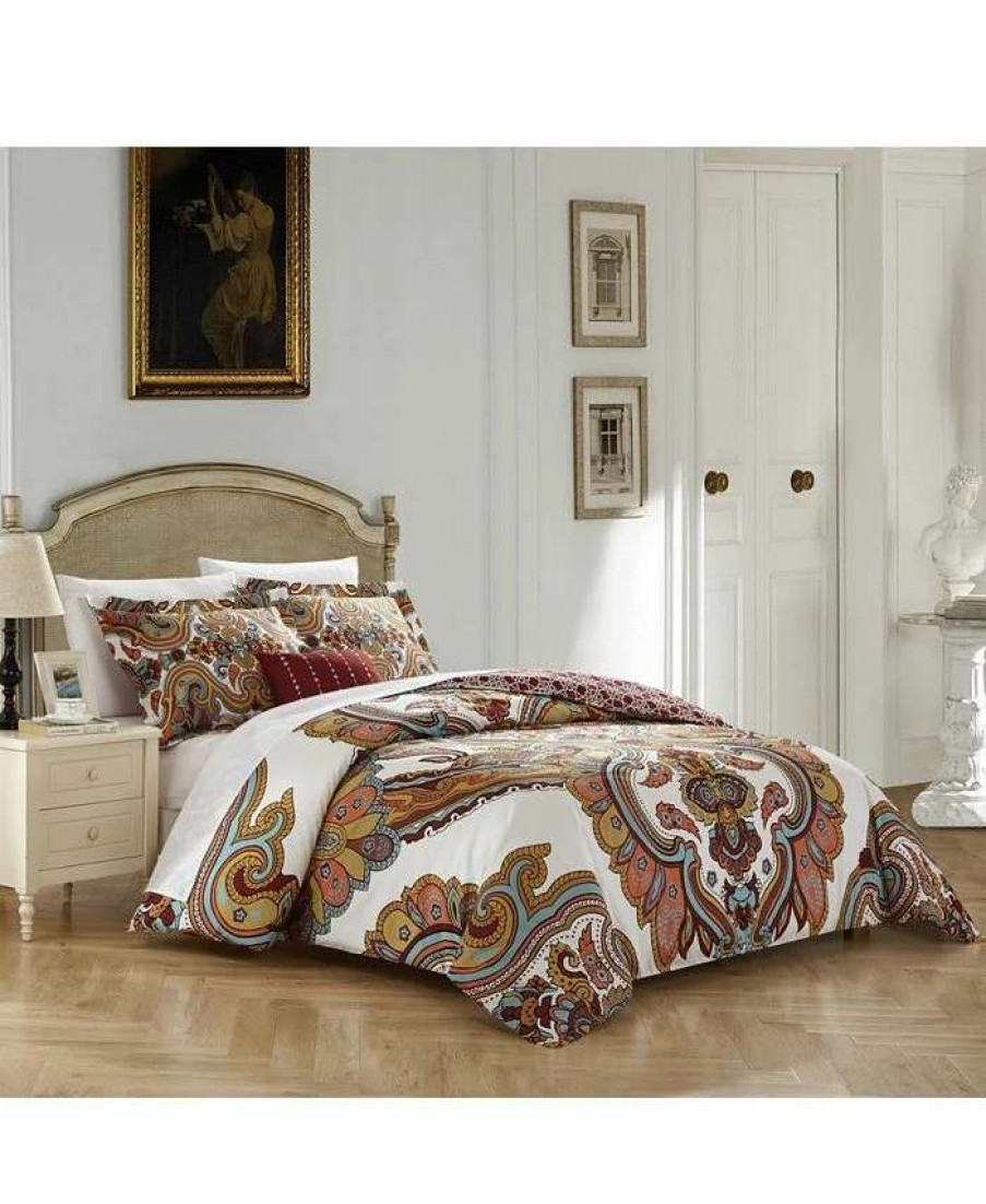 Duvet Covers & Sets * | Chic Home Belmont 4 Pc Queen Duvet Cover Set Beige