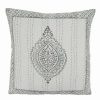 Decorative & Throw Pillows * | Saro Lifestyle Kantha Stitch Block Print Taj Decorative Pillow, 22 X 22 Gray