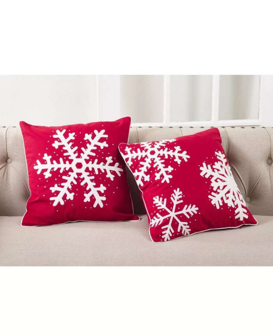 Decorative & Throw Pillows * | Saro Lifestyle Triple Snowflake Decorative Pillow, 18 X 18 Red