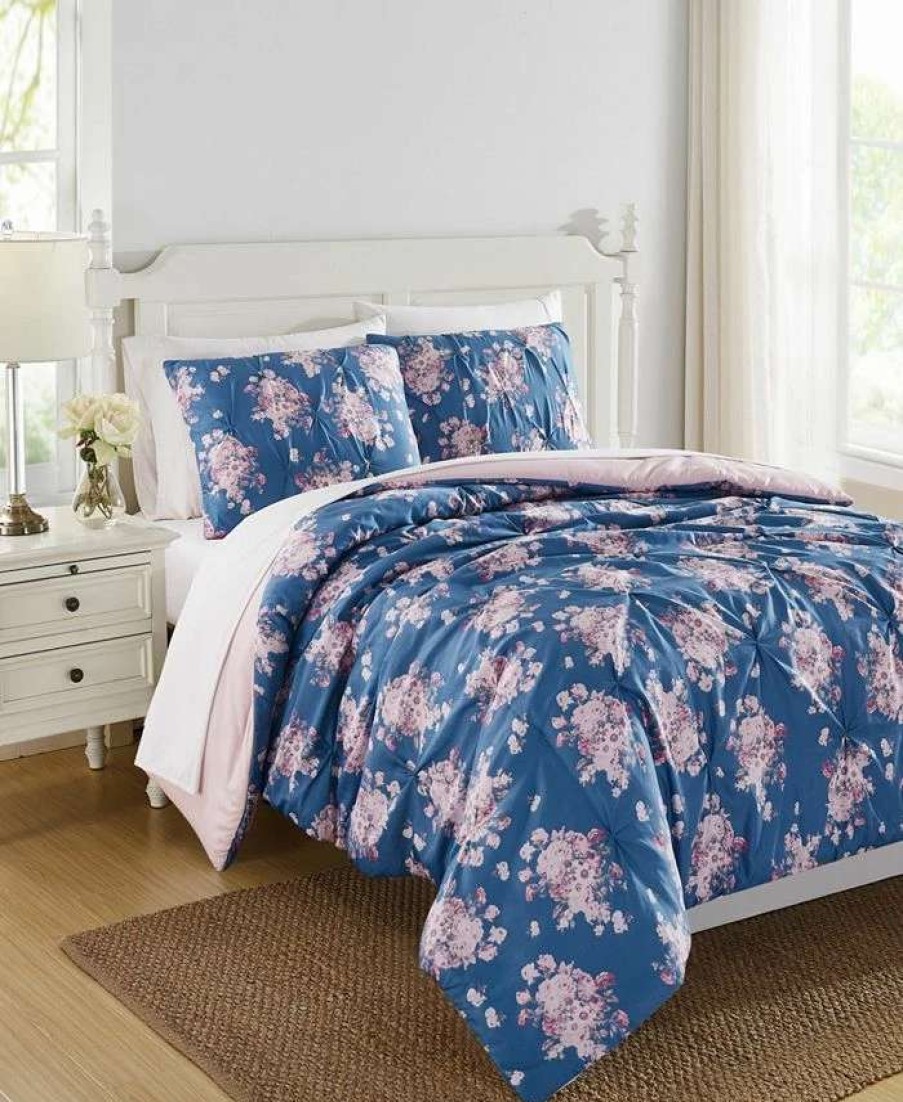 Comforter Sets * | The Farmhouse By Rachel Ashwell Signature Savannah Dusk 2 Piece Comforter Set, Twin/Long Blue, Pink