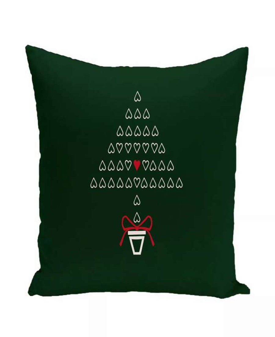 Decorative & Throw Pillows * | E By Design 16 Inch And Red Decorative Christmas Throw Pillow Green